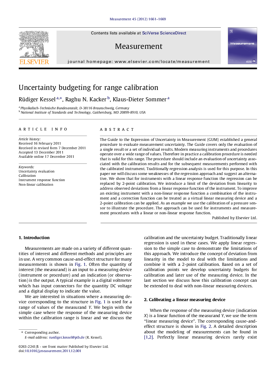 Uncertainty budgeting for range calibration