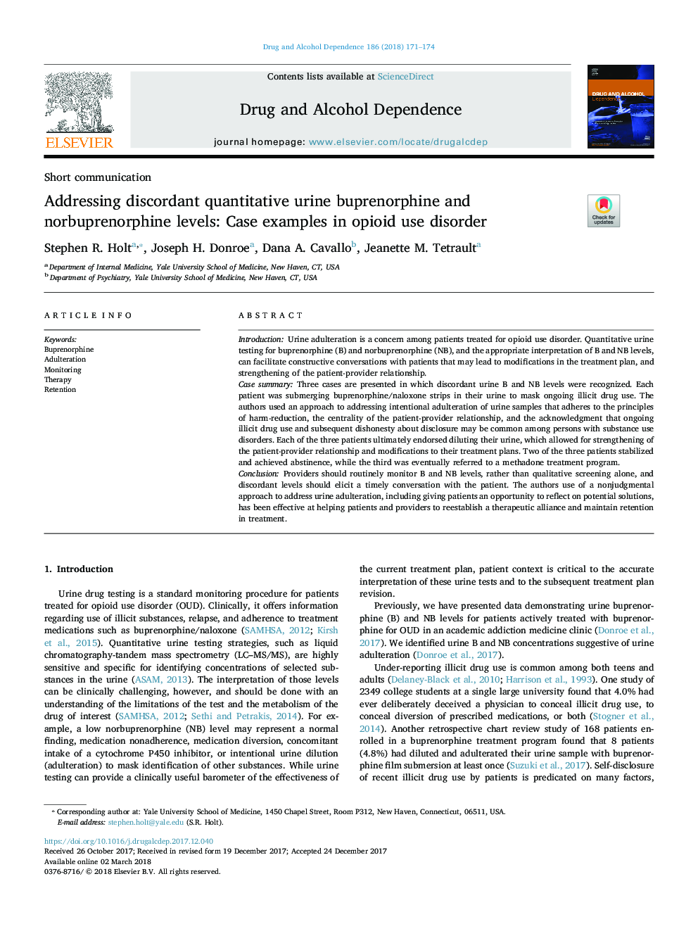 Addressing discordant quantitative urine buprenorphine and norbuprenorphine levels: Case examples in opioid use disorder