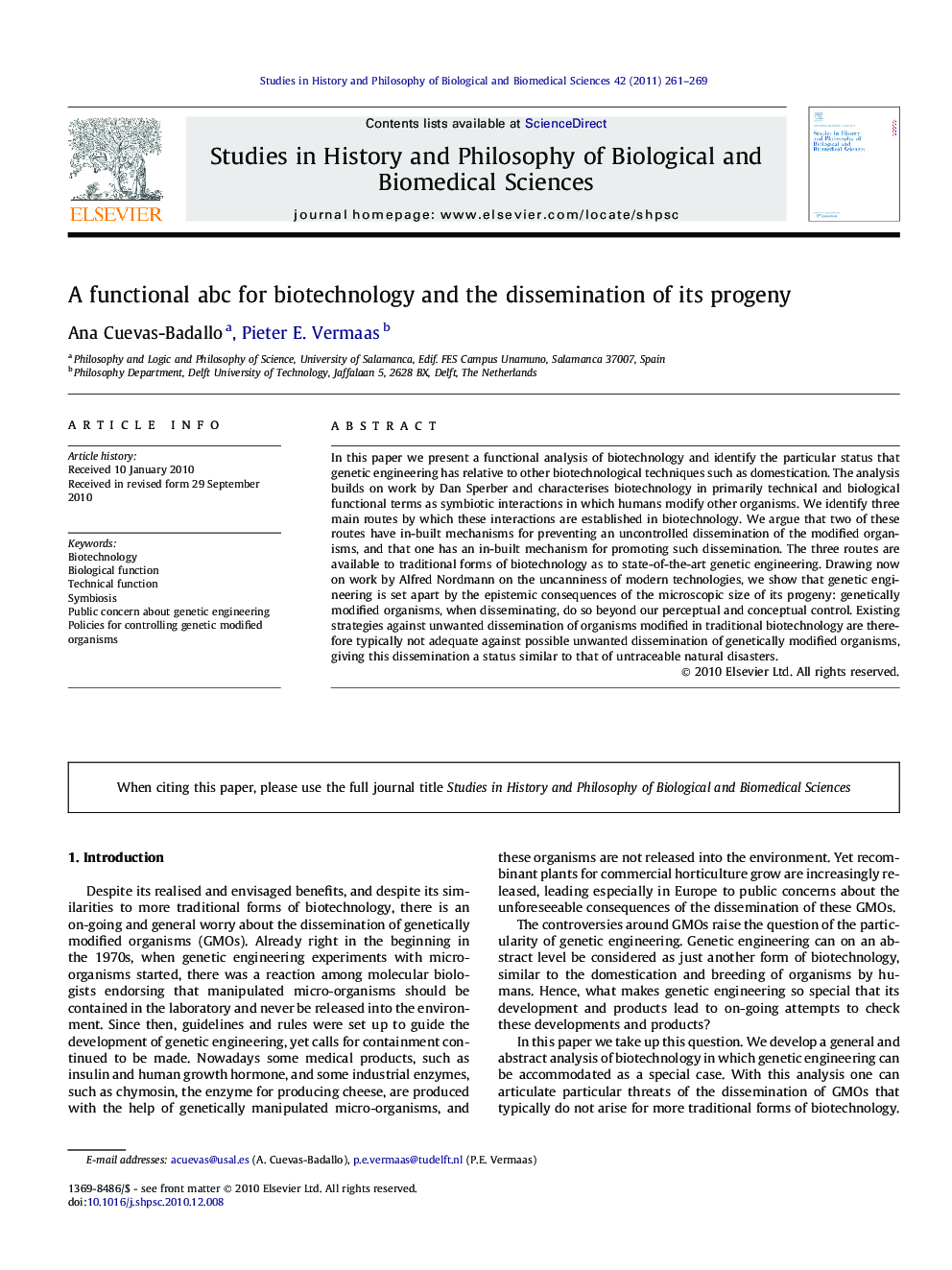 A functional abc for biotechnology and the dissemination of its progeny