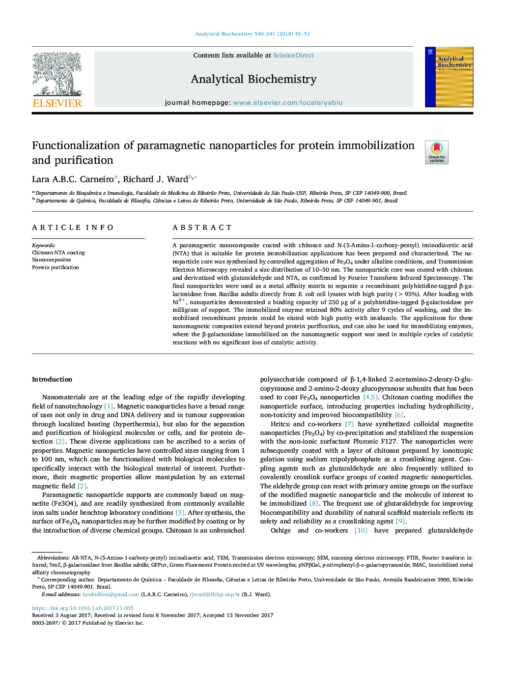 کارکرد نانوذرات پارامغناطیس برای ایمن سازی و پاکسازی پروتئین 