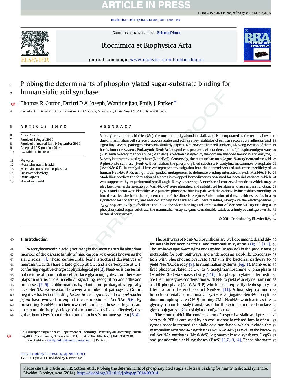بررسی عوامل تعیین کننده اتصال چربی فسفریلیله شده برای سنتاز اسید سیالیک اسید 