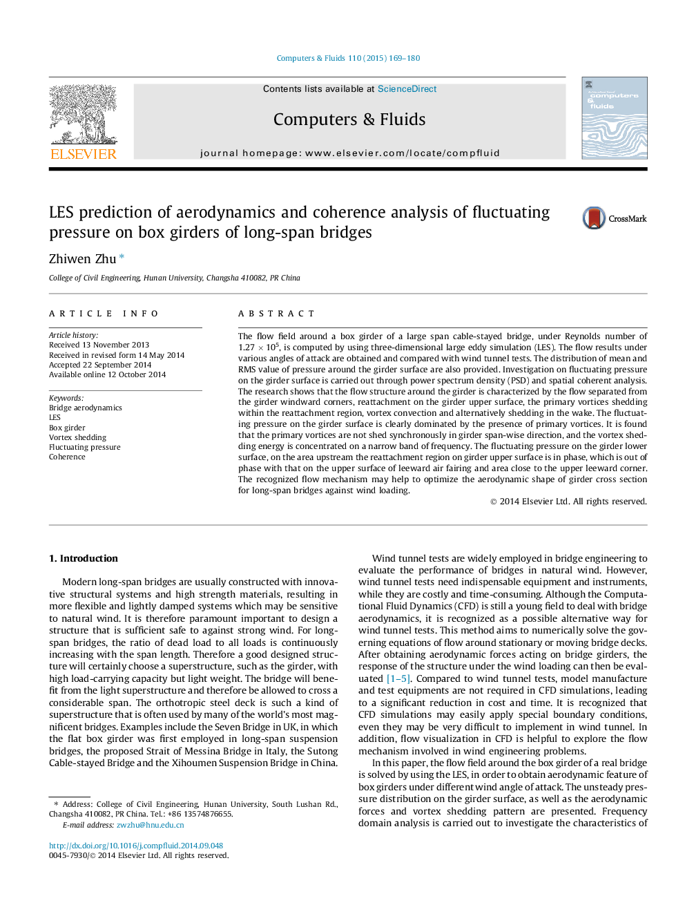 LES prediction of aerodynamics and coherence analysis of fluctuating pressure on box girders of long-span bridges