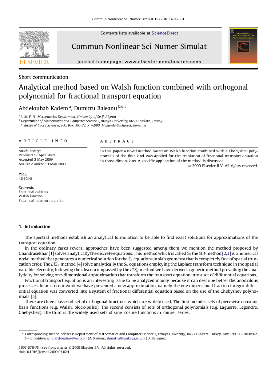 Analytical method based on Walsh function combined with orthogonal polynomial for fractional transport equation