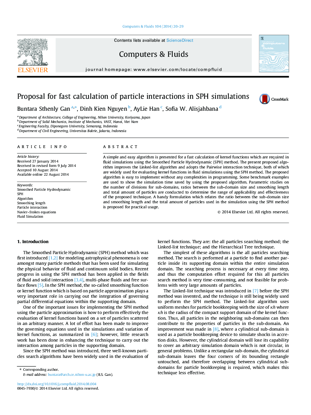 Proposal for fast calculation of particle interactions in SPH simulations