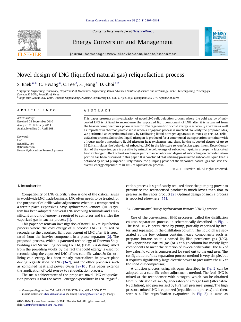 Novel design of LNG (liquefied natural gas) reliquefaction process