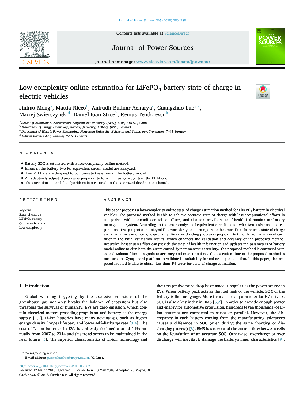Low-complexity online estimation for LiFePO4 battery state of charge in electric vehicles
