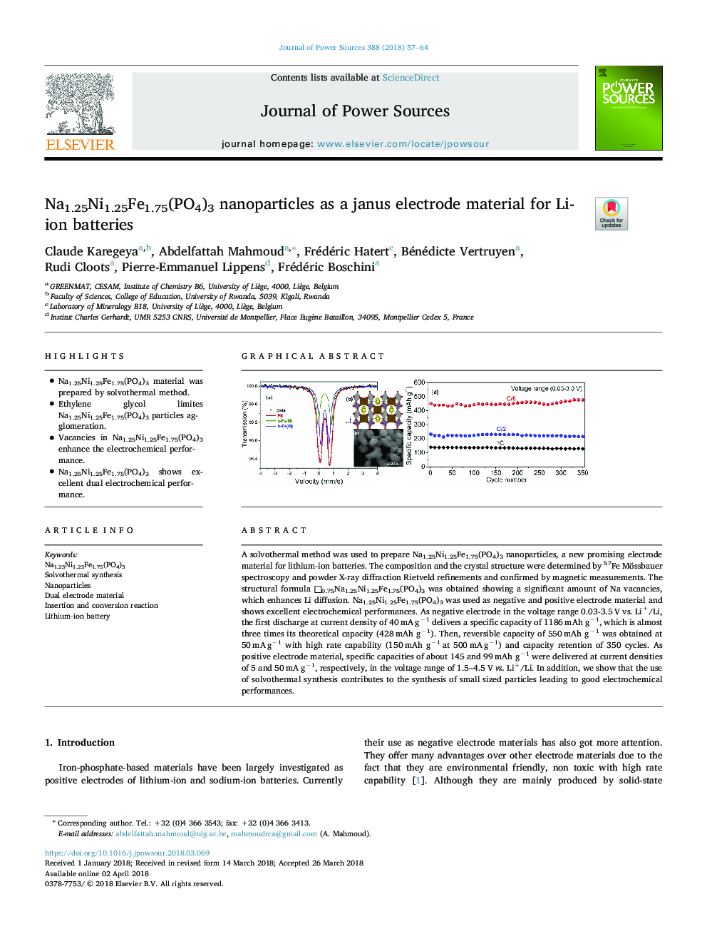 Na1.25Ni1.25Fe1.75(PO4)3 nanoparticles as a janus electrode material for Li-ion batteries