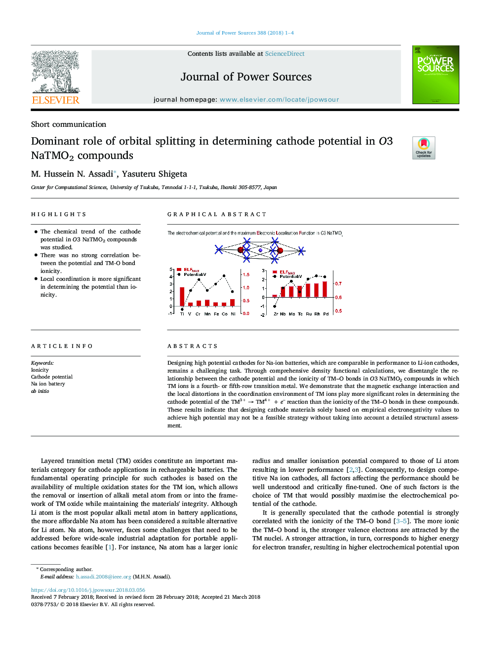 Dominant role of orbital splitting in determining cathode potential in O3 NaTMO2 compounds