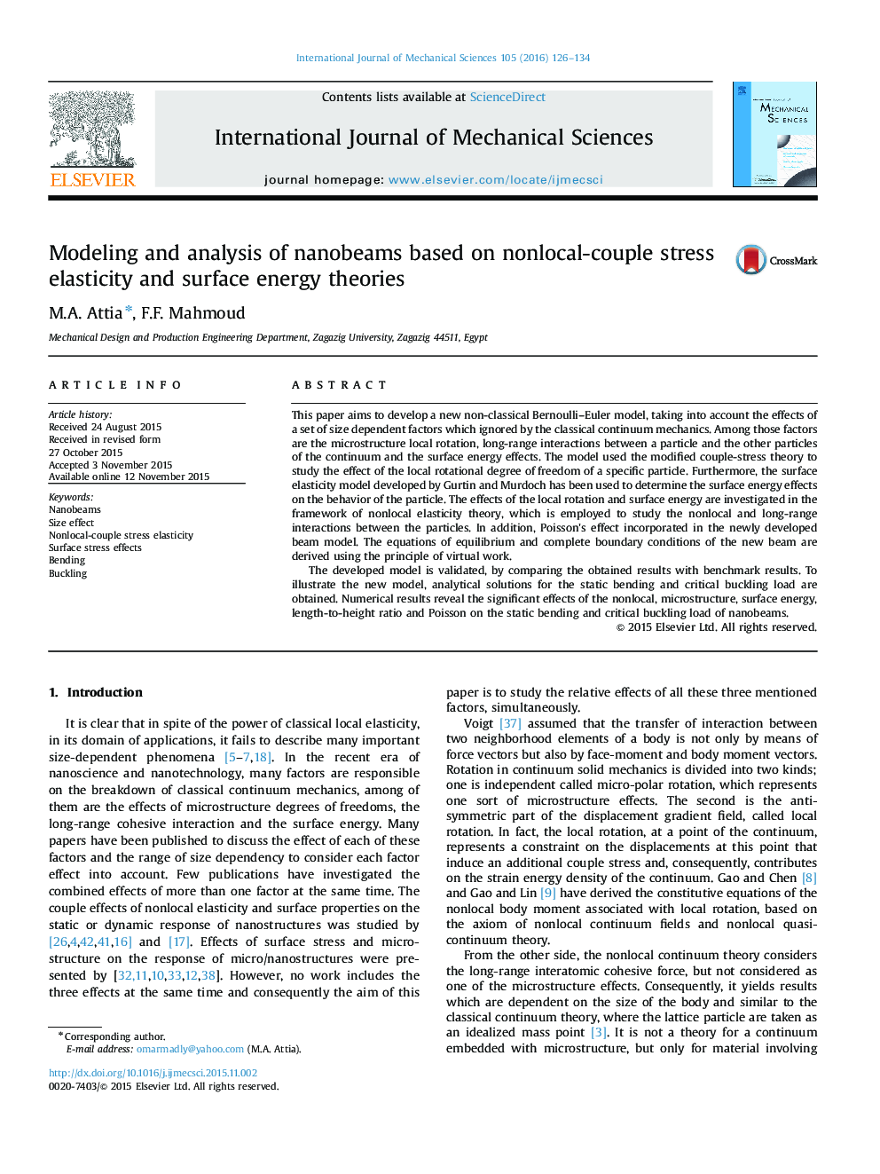 مدل سازی و تجزیه و تحلیل نانوبلهای مبتنی بر کشش استرس انقباضی غیرخطی و نظریههای انرژی سطحی 
