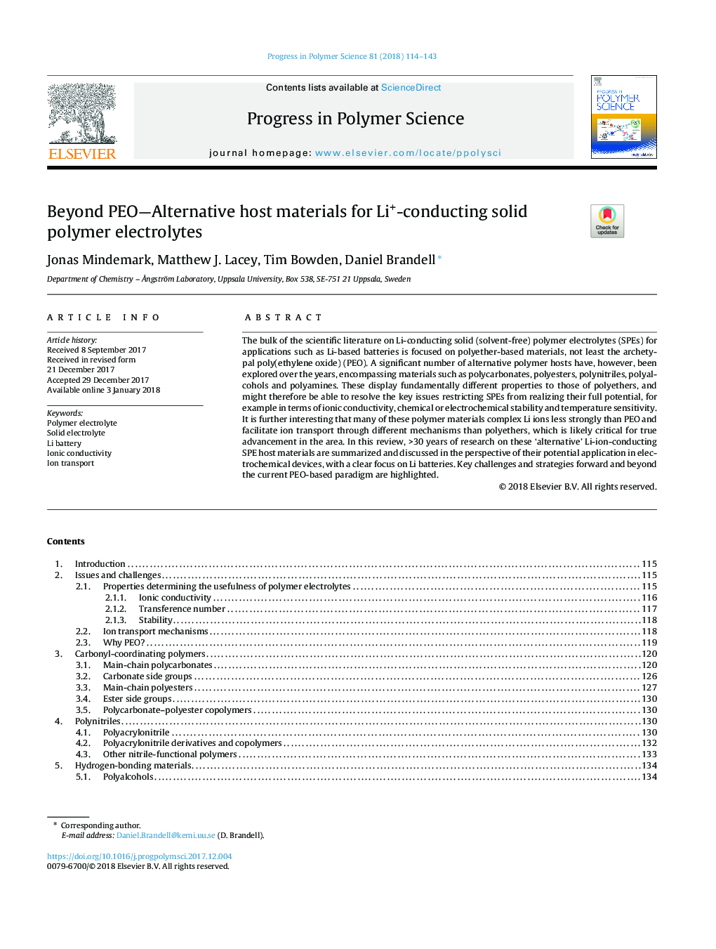 Beyond PEO-Alternative host materials for Li+-conducting solid polymer electrolytes