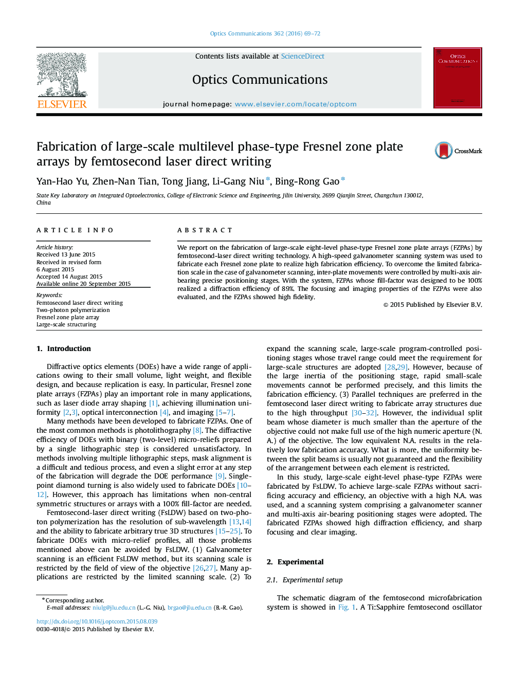 Fabrication of large-scale multilevel phase-type Fresnel zone plate arrays by femtosecond laser direct writing