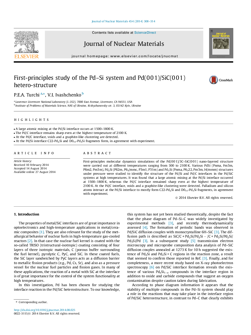 First-principles study of the Pd-Si system and Pd(0Â 0Â 1)/SiC(0Â 0Â 1) hetero-structure