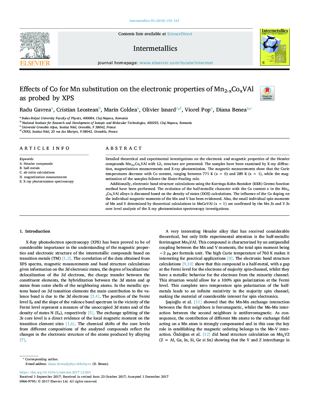 Effects of Co for Mn substitution on the electronic properties of Mn2-xCoxVAl as probed by XPS