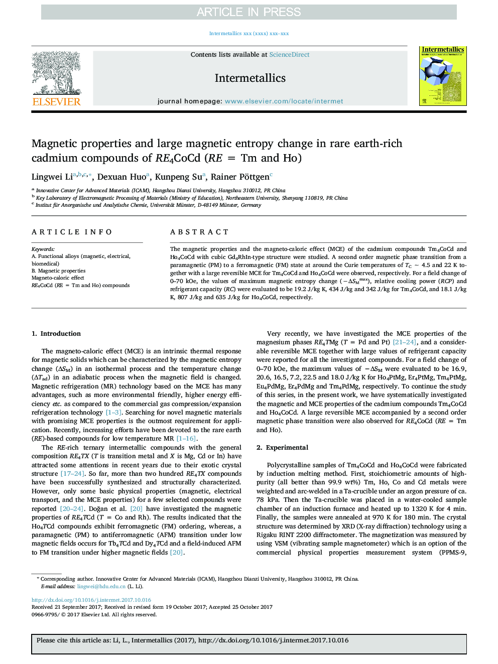 Magnetic properties and large magnetic entropy change in rare earth-rich cadmium compounds of RE4CoCd (RE = Tm and Ho)