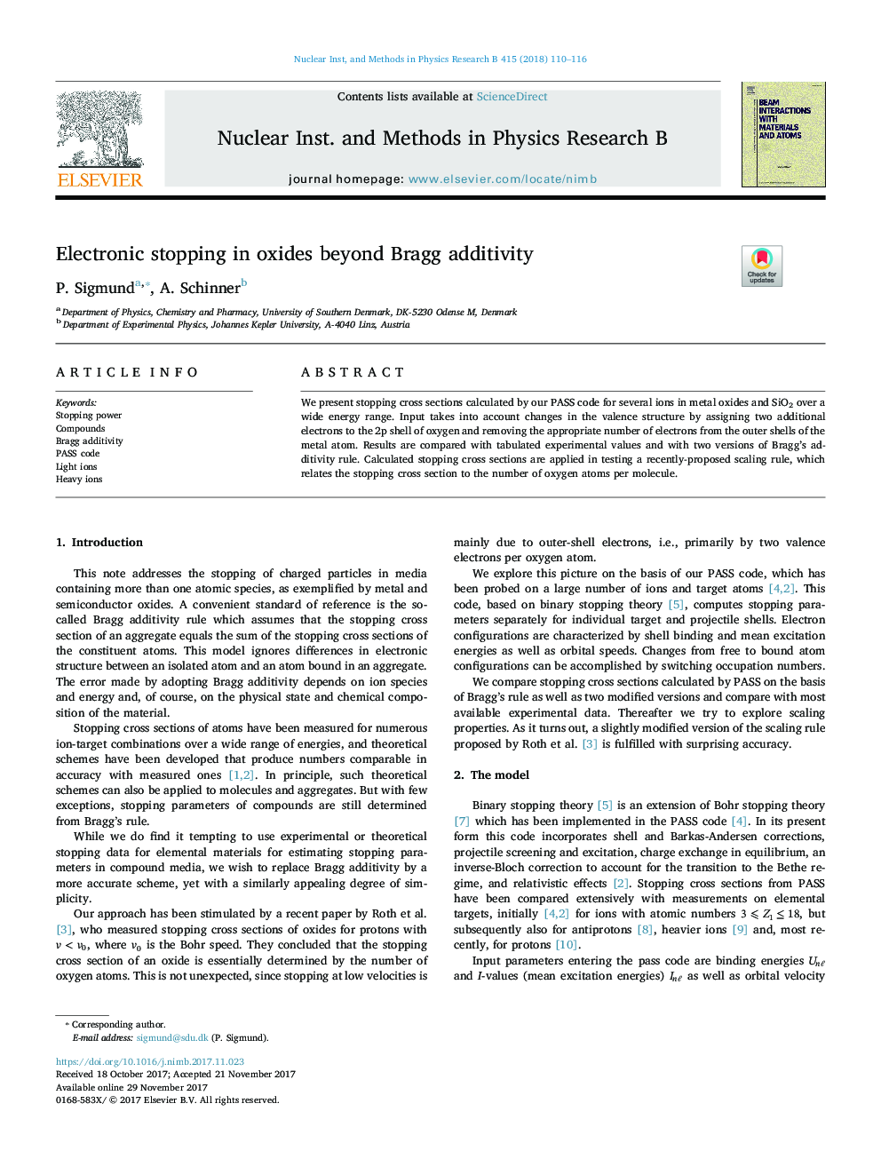 Electronic stopping in oxides beyond Bragg additivity