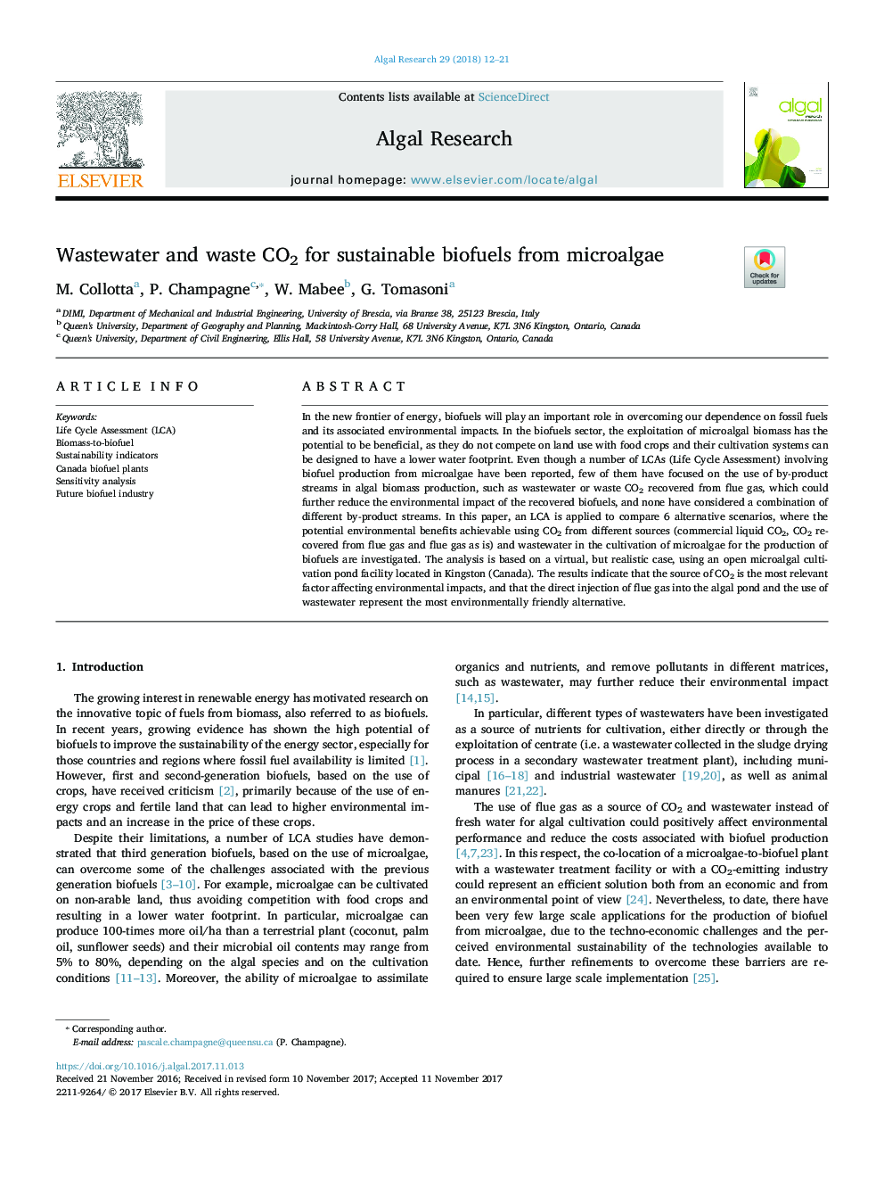 Wastewater and waste CO2 for sustainable biofuels from microalgae