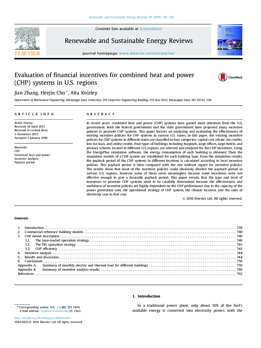Evaluation of financial incentives for combined heat and power (CHP) systems in U.S. regions