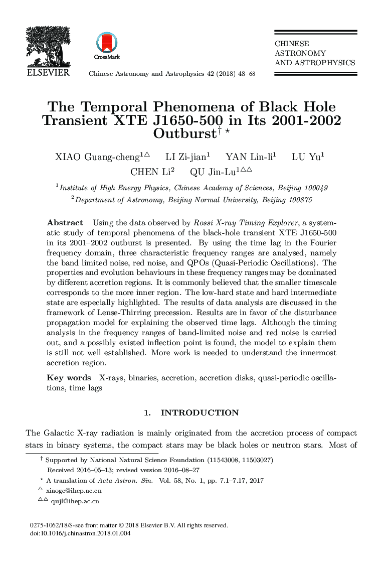 The Temporal Phenomena of Black Hole Transient XTE J1650-500 in Its 2001-2002 Outburst