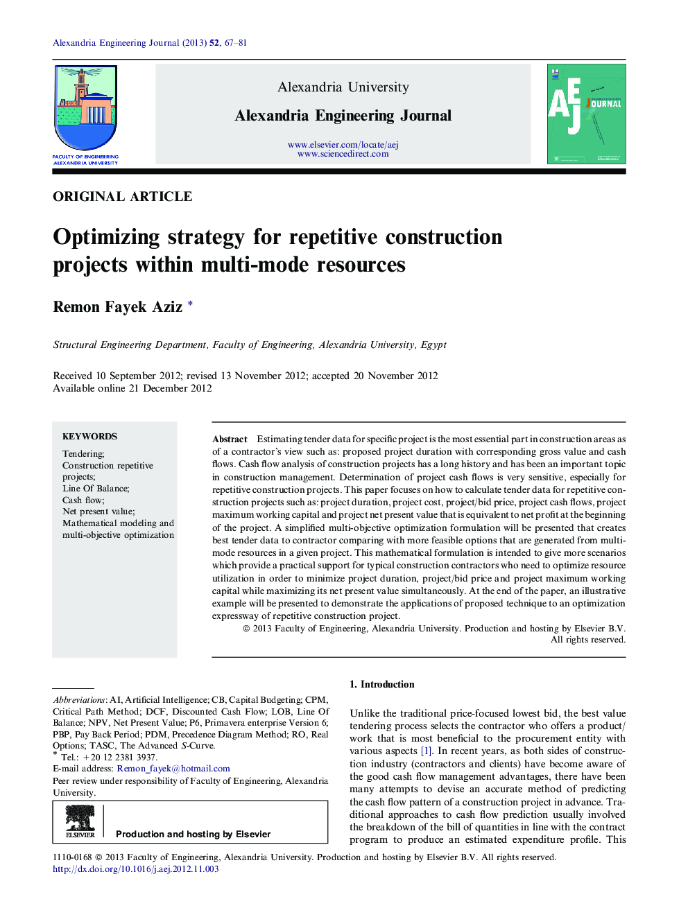 Optimizing strategy for repetitive construction projects within multi-mode resources