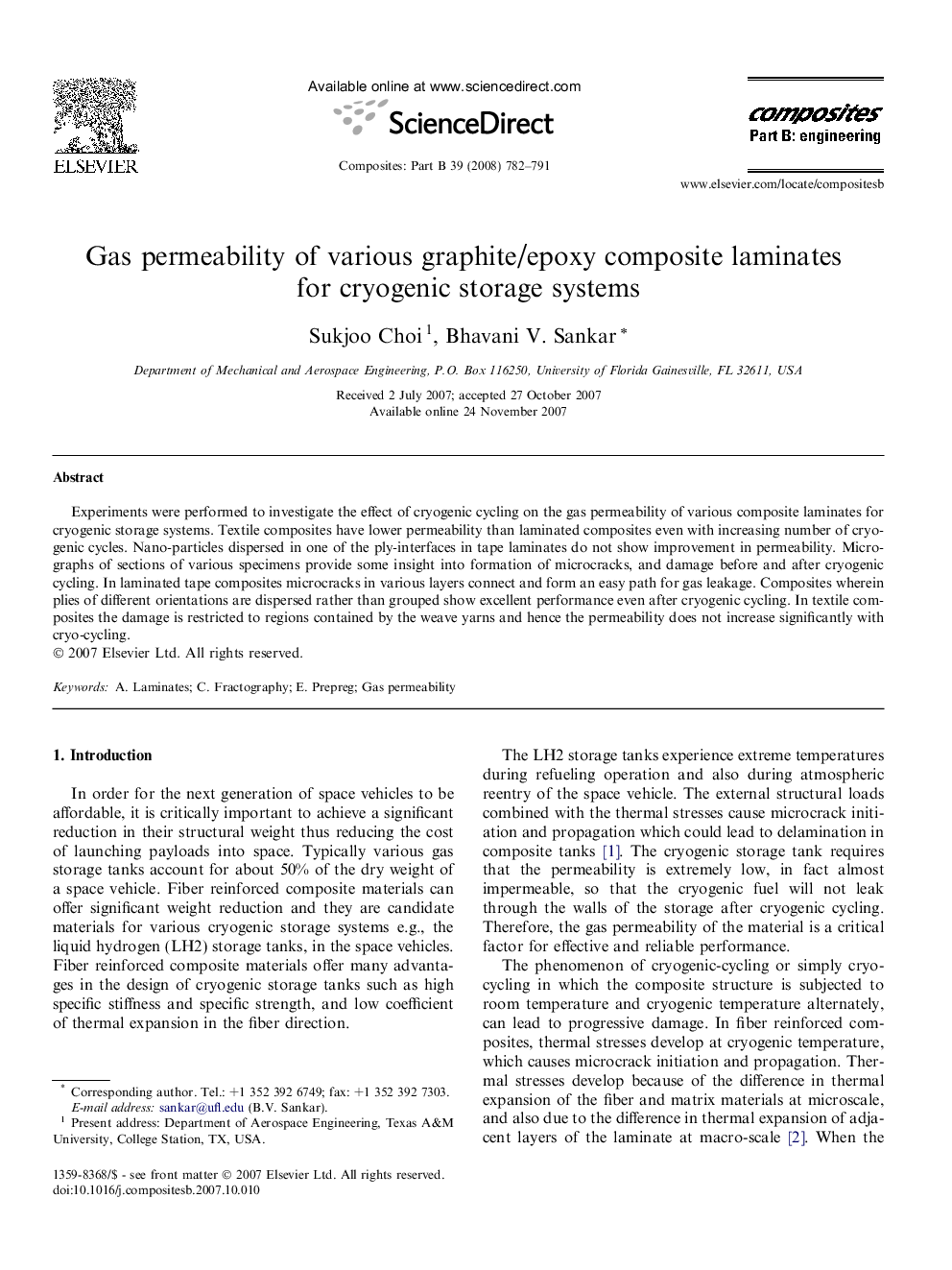 Gas permeability of various graphite/epoxy composite laminates for cryogenic storage systems