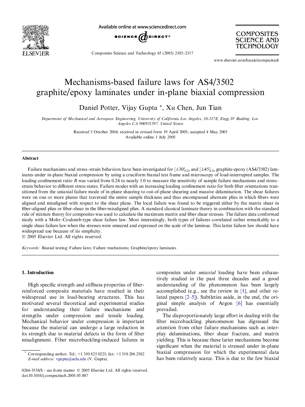 Mechanisms-based failure laws for AS4/3502 graphite/epoxy laminates under in-plane biaxial compression