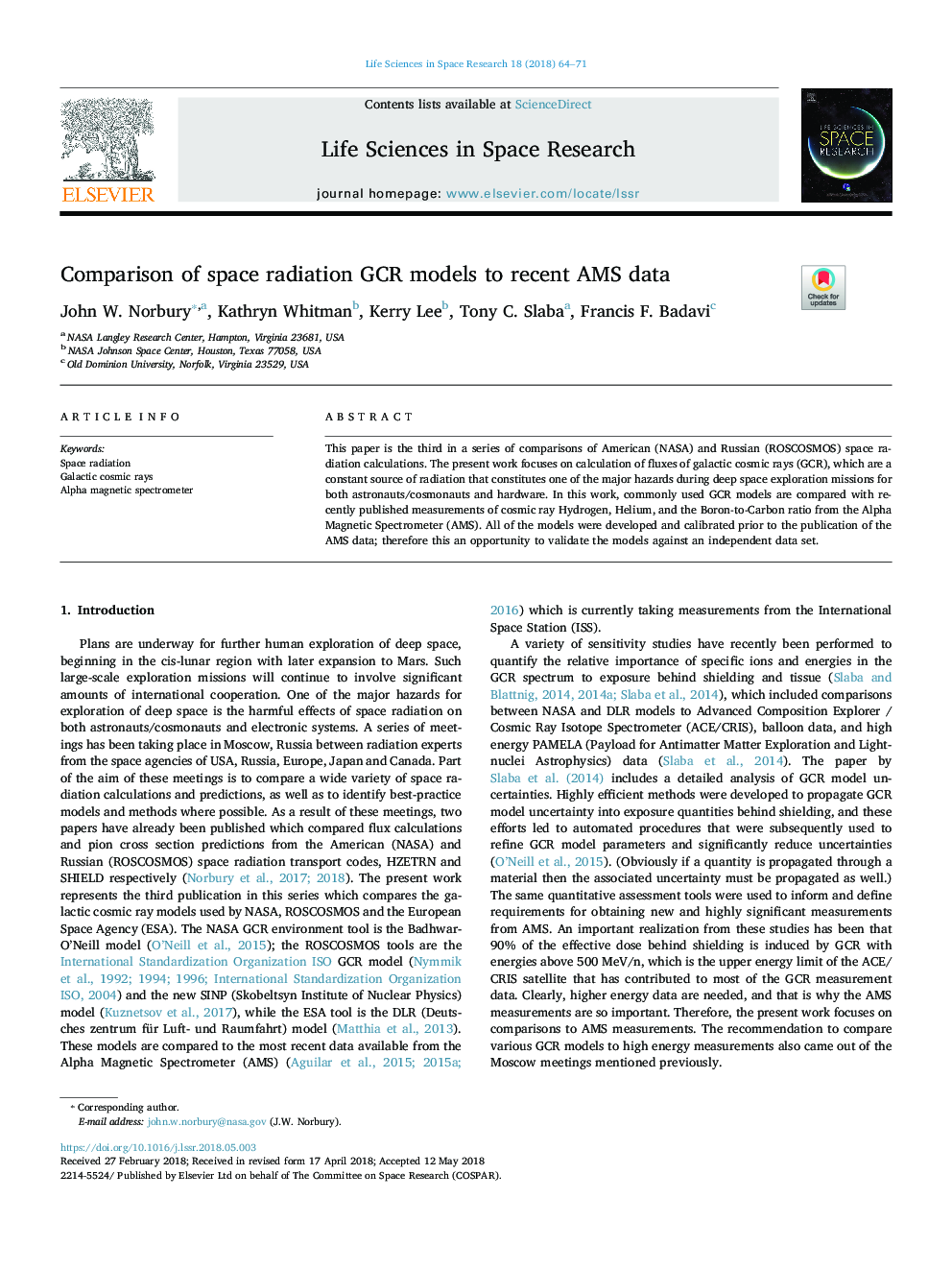 Comparison of space radiation GCR models to recent AMS data