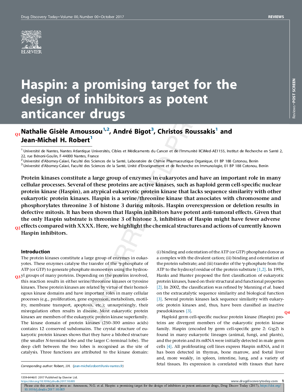 هاپین: یک هدف امیدوار کننده برای طراحی مهارکننده ها به عنوان داروهای ضد سرطان قوی است 
