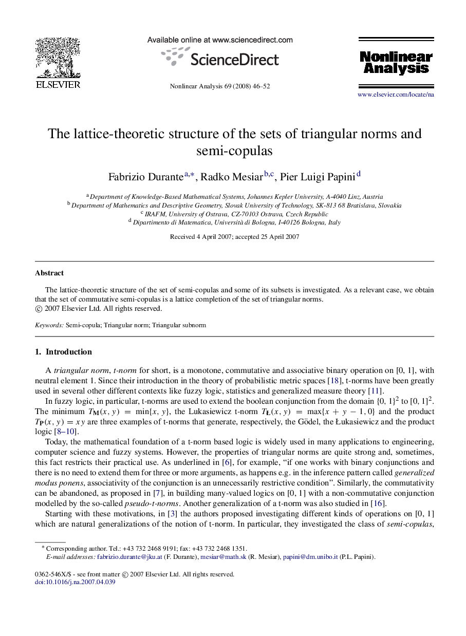 The lattice-theoretic structure of the sets of triangular norms and semi-copulas