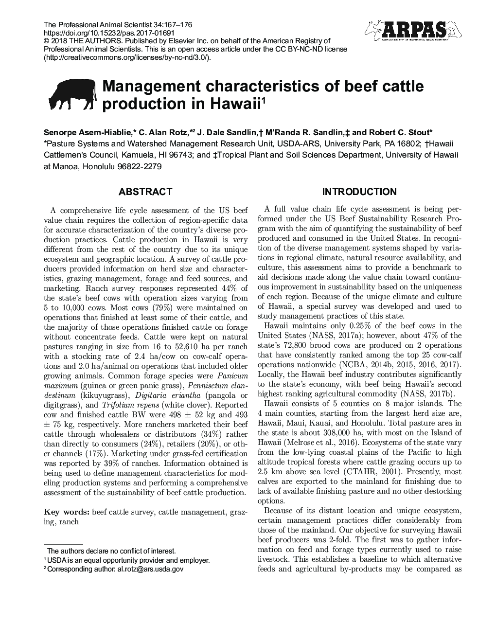ویژگی های مدیریت تولید گاو گوشتی در هاوایی 1 