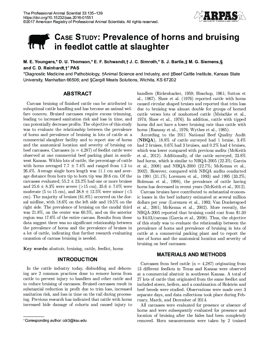 مطالعه موردی: شیوع شاخ و خونریزی در گاوهای خوراک دام در کشتارگاه 