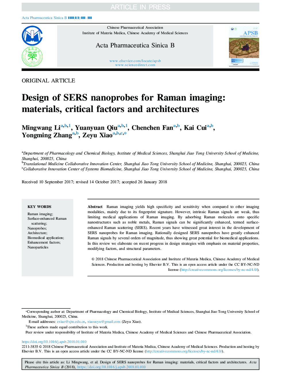 Design of SERS nanoprobes for Raman imaging: materials, critical factors and architectures