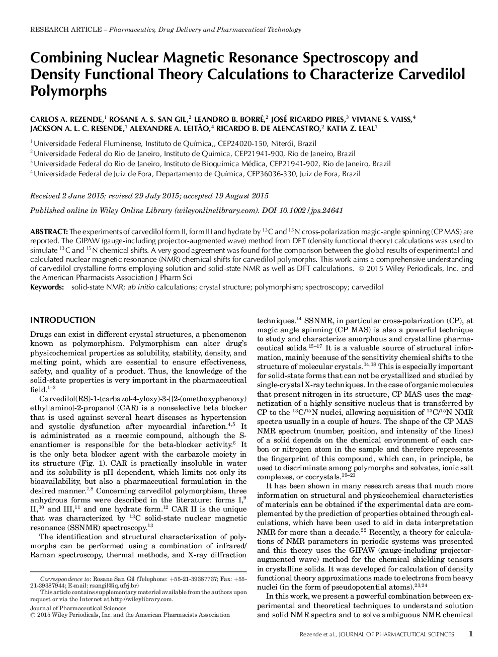 ترکیبی از طیف سنجی رزونانس مغناطیسی هسته ای و محاسبات تئوری عملکردی برای مشخص کردن پلیمرورهای کاردویدولول 