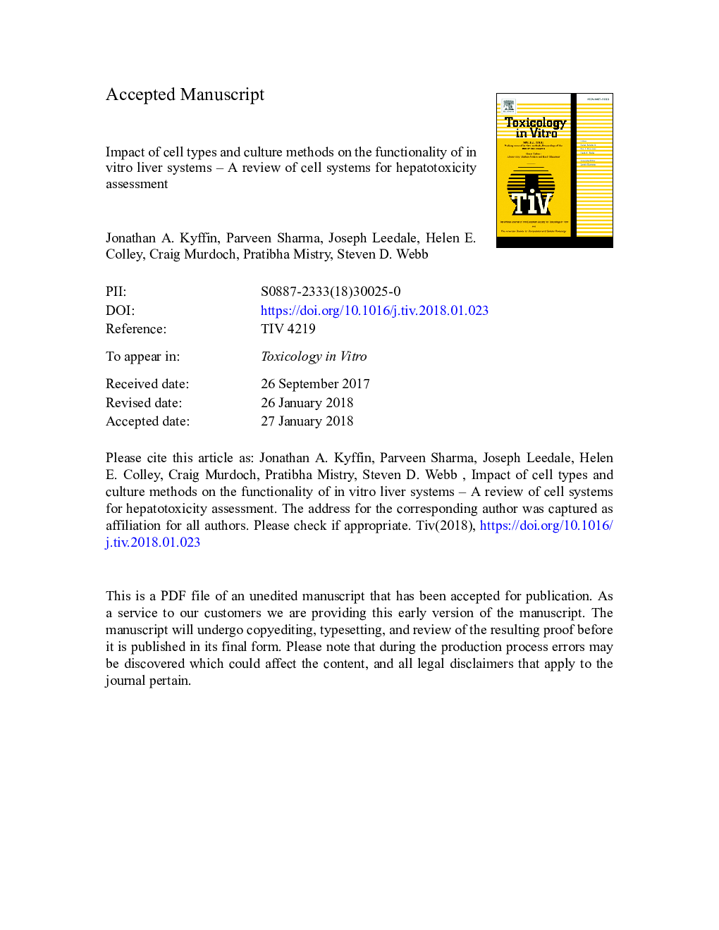 Impact of cell types and culture methods on the functionality of in vitro liver systems - A review of cell systems for hepatotoxicity assessment