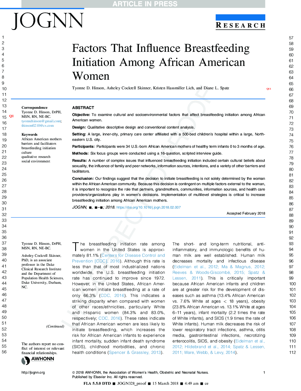 عوامل موثر بر شروع تغذیه با شیر مادر در میان زنان آفریقایی آمریکایی 