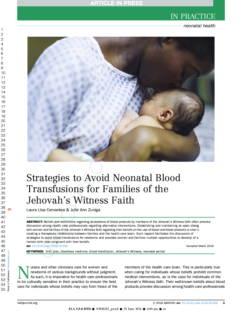 راهکارهایی برای جلوگیری از انتقال خون نوزادان به خانواده های ایمان شهادت یهوه 