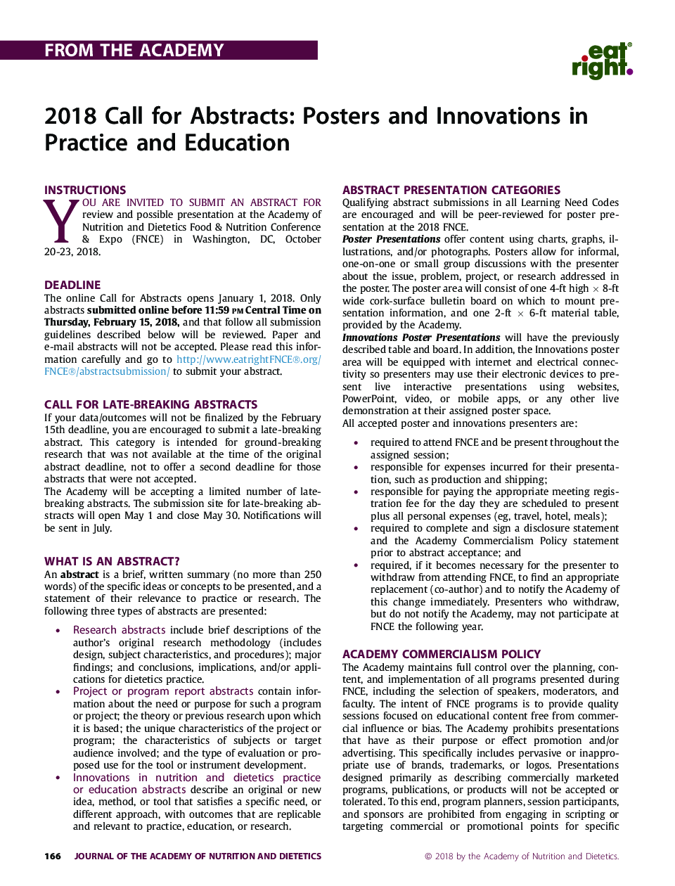2018 تماس برای خلاصه: پوستر و نوآوری در تمرین و آموزش و پرورش 