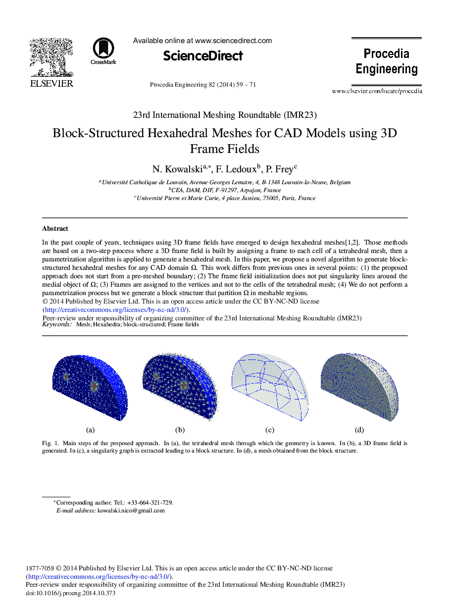 Block-structured Hexahedral Meshes for CAD Models Using 3D Frame Fields 