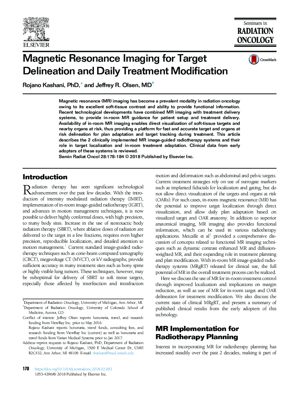 تصویربرداری رزونانس مغناطیسی برای تعریف هدف و اصلاح روزانه درمان 