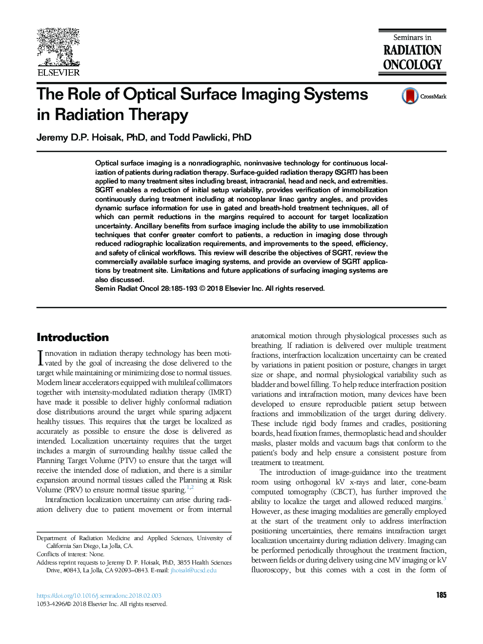 نقش سیستم های تصویربرداری سطح نوری در درمان رادیوتراپی 