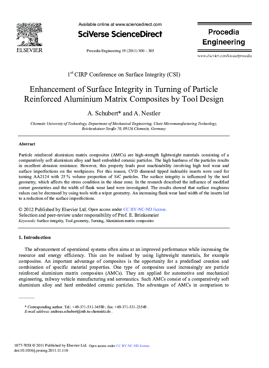 Enhancement of Surface Integrity in Turning of Particle74 Reinforced Aluminium Matrix Composites by Tool Design