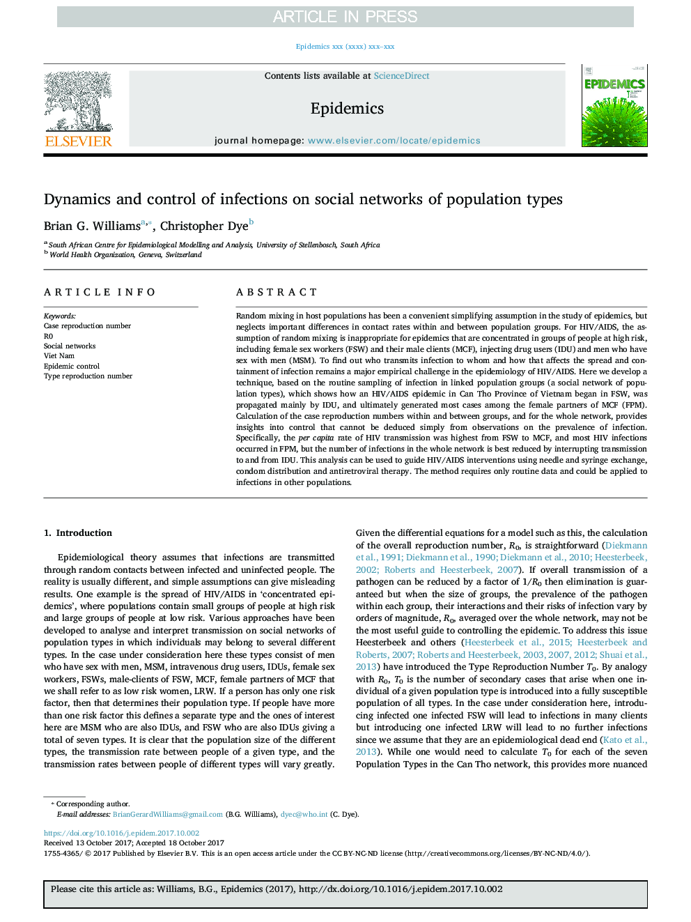 دینامیک و کنترل عفونت در شبکه های اجتماعی انواع جمعیت 