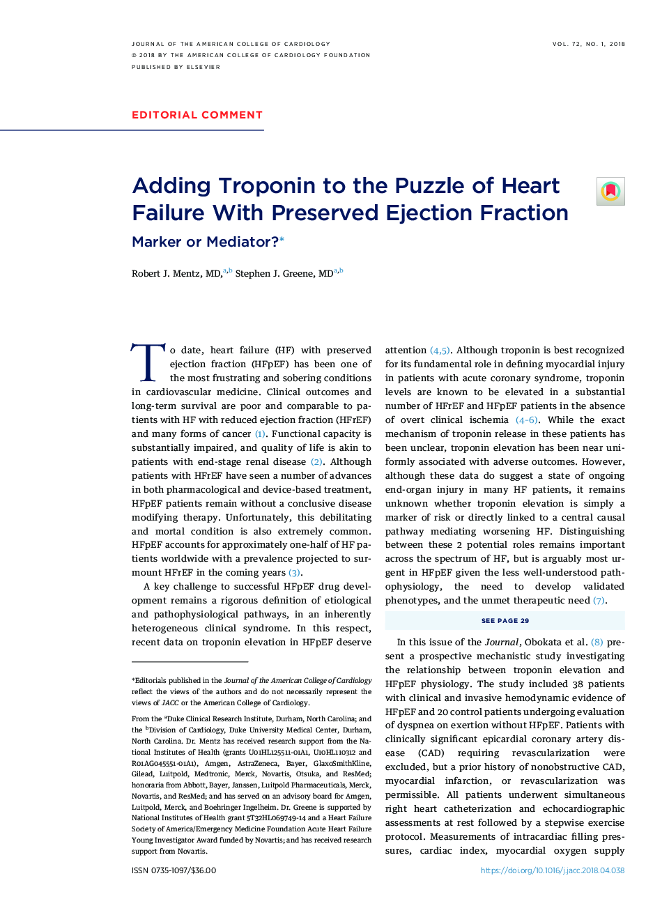 اضافه کردن تروپونین به پازل نارسایی قلب با تخریب حفظ شده است 