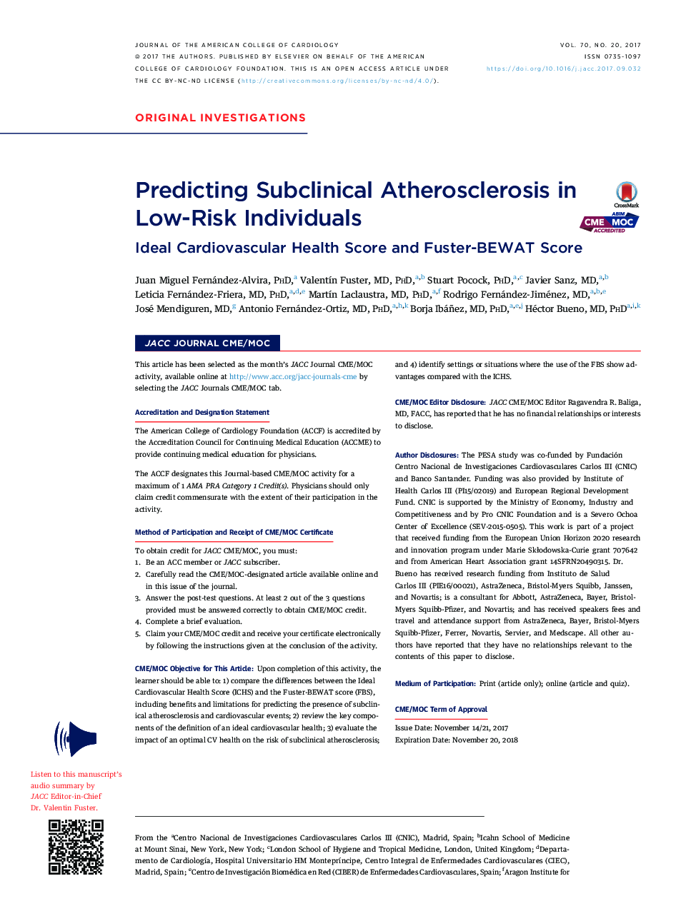 Predicting Subclinical Atherosclerosis in Low-RiskÂ Individuals