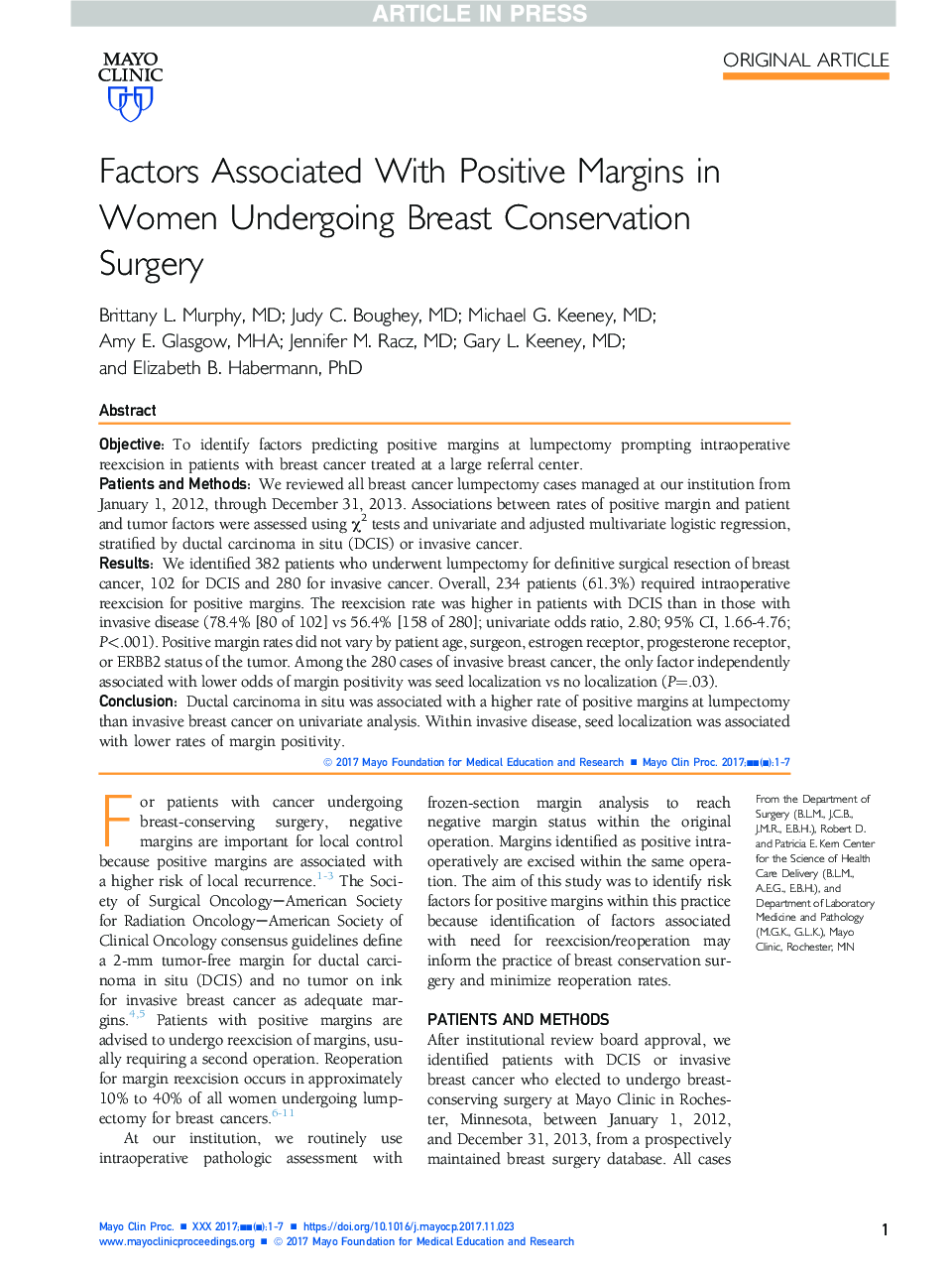 عوامل مرتبط با حاشیه های مثبت در زنان جراحی حفاظت از پستان 