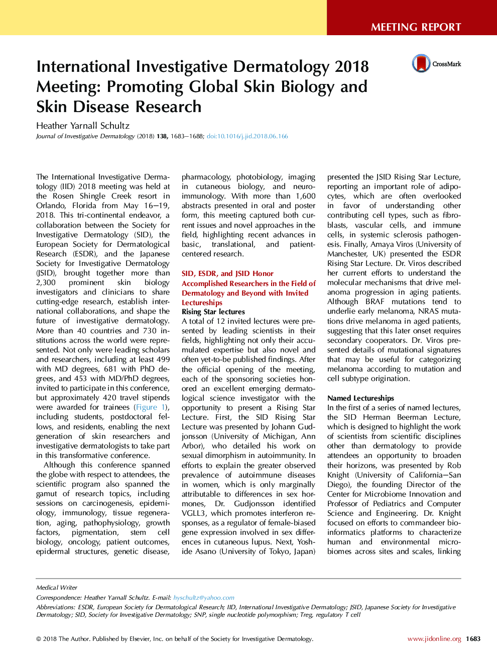 نشست بین المللی پوست و موی بین المللی 2018: ترویج زیست شناسی جهانی پوست و تحقیقات بیماری پوست 