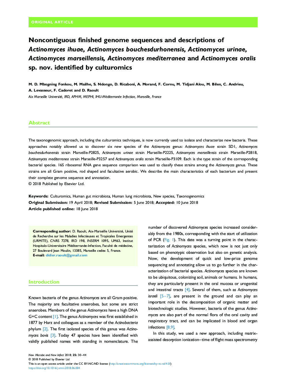 Noncontiguous finished genome sequences and descriptions of Actinomyces ihuae, Actinomyces bouchesdurhonensis, Actinomyces urinae, Actinomyces marseillensis, Actinomyces mediterranea and Actinomyces oralis sp. nov. identified by culturomics