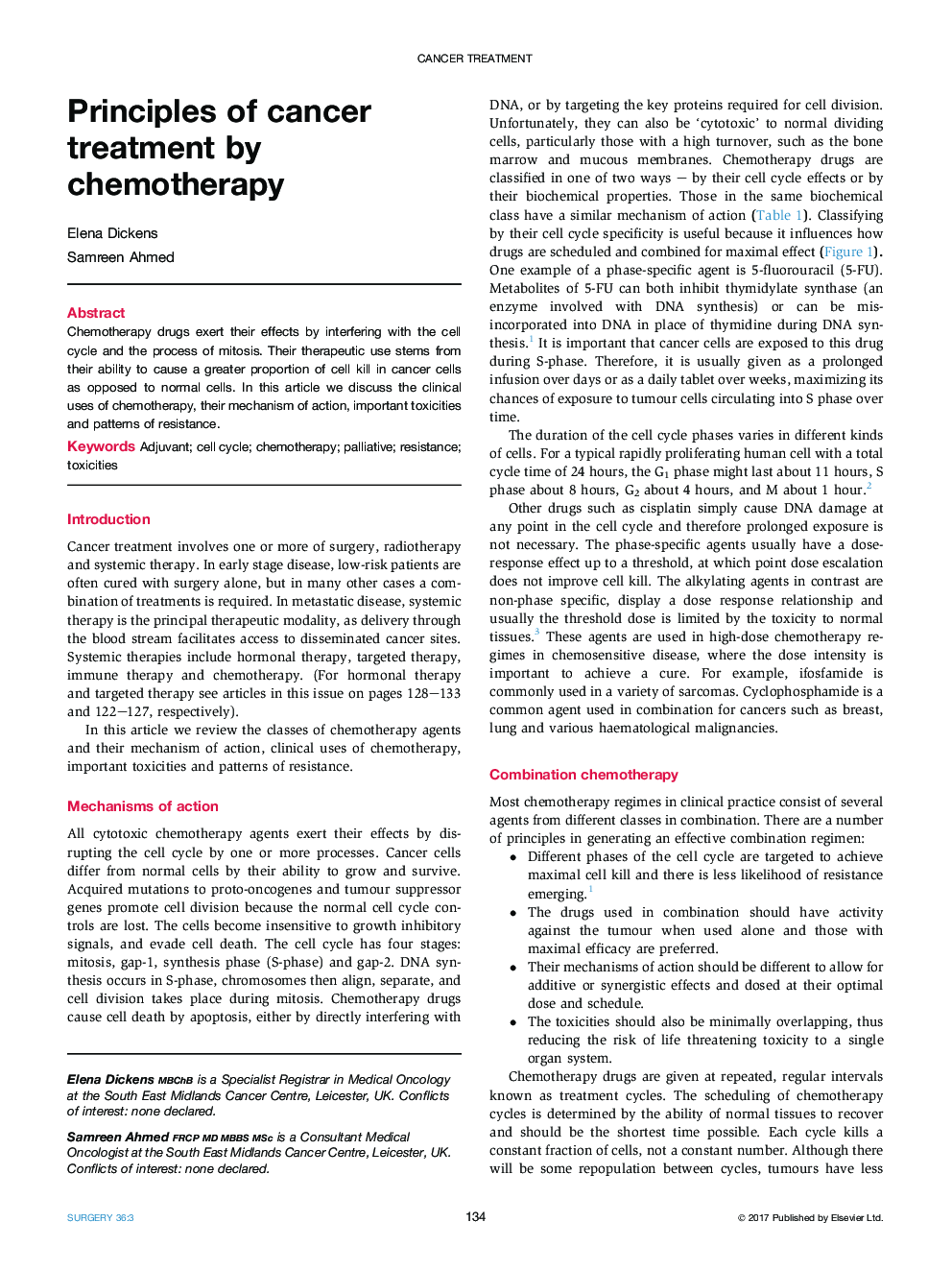 اصول درمان سرطان با شیمی درمانی 