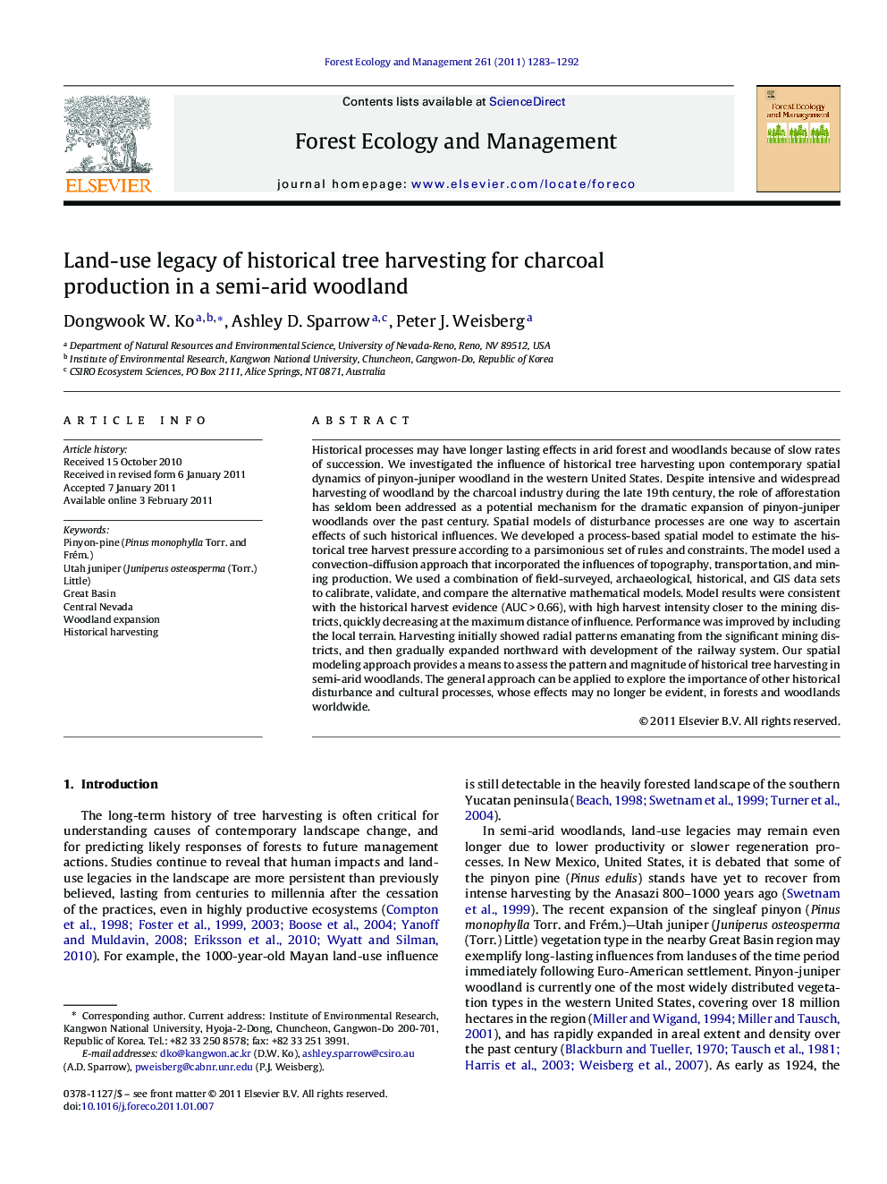 Land-use legacy of historical tree harvesting for charcoal production in a semi-arid woodland