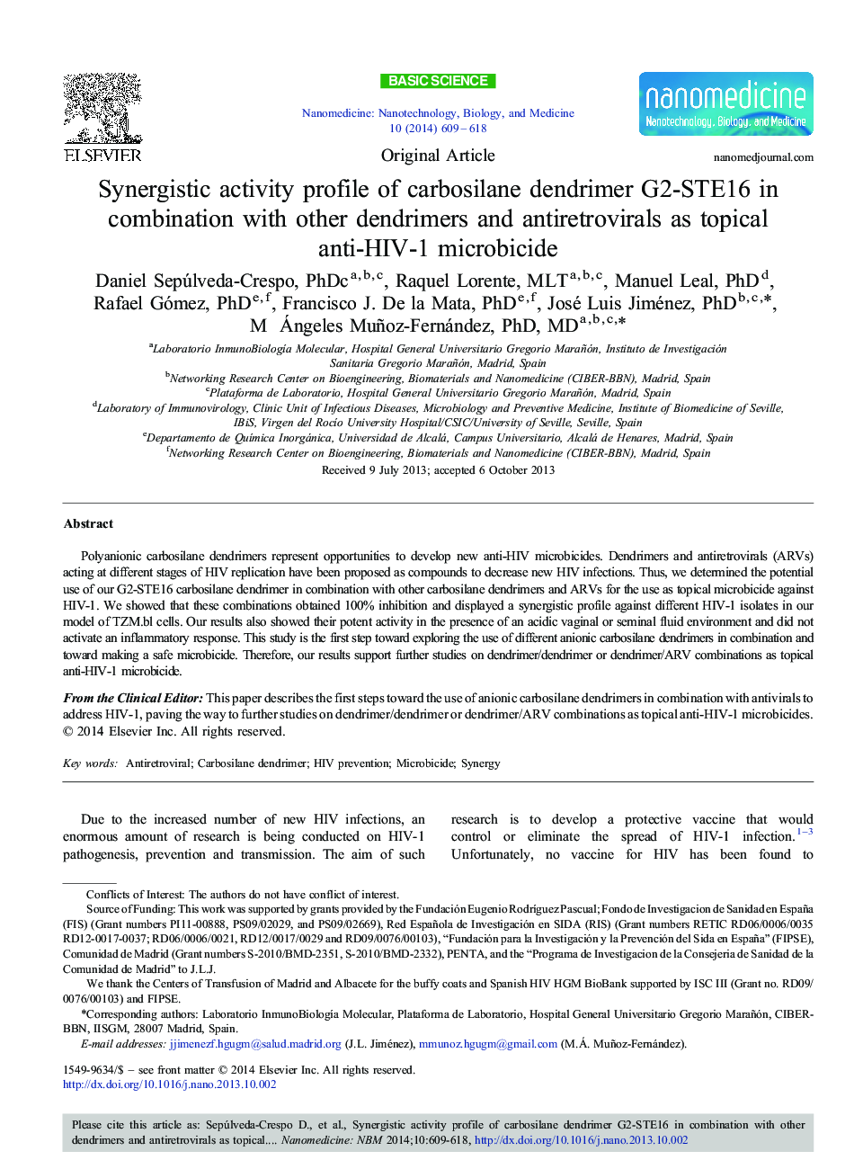 Synergistic activity profile of carbosilane dendrimer G2-STE16 in combination with other dendrimers and antiretrovirals as topical anti-HIV-1 microbicide 