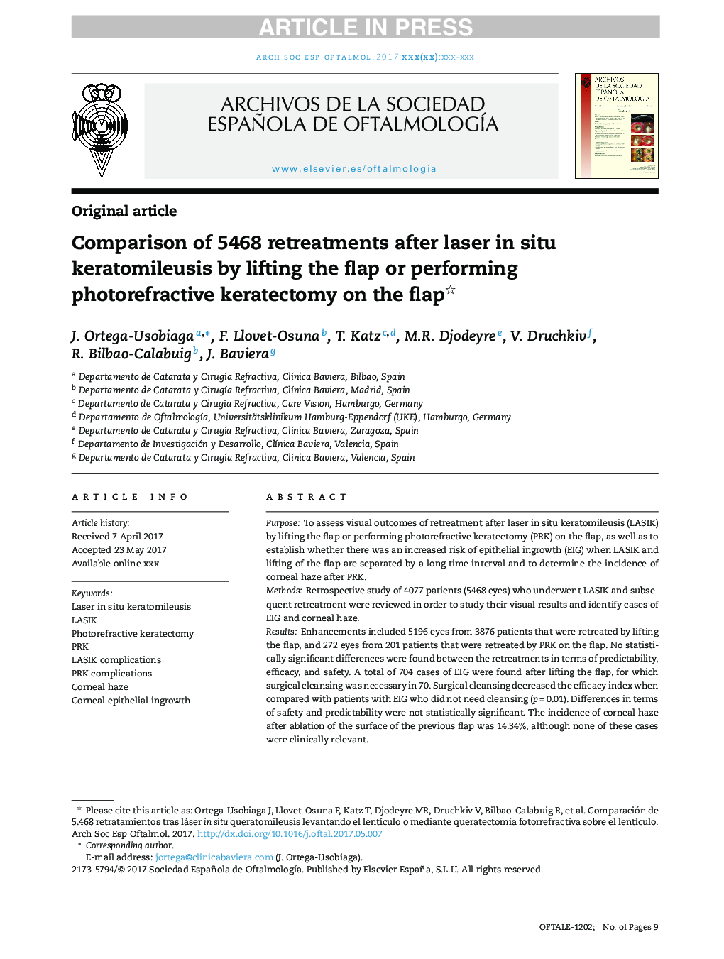 Comparison of 5468 retreatments after laser in situ keratomileusis by lifting the flap or performing photorefractive keratectomy on the flap